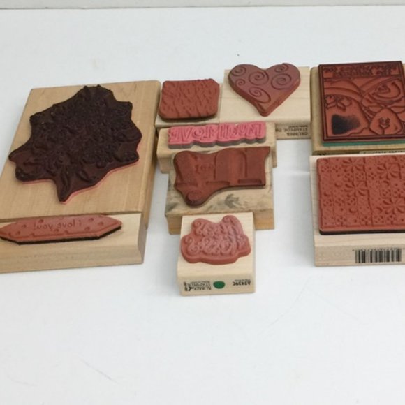 Lot 11 Rubber Stamps Hero Arts Inkadinkado Stampe - Picture 6 of 11